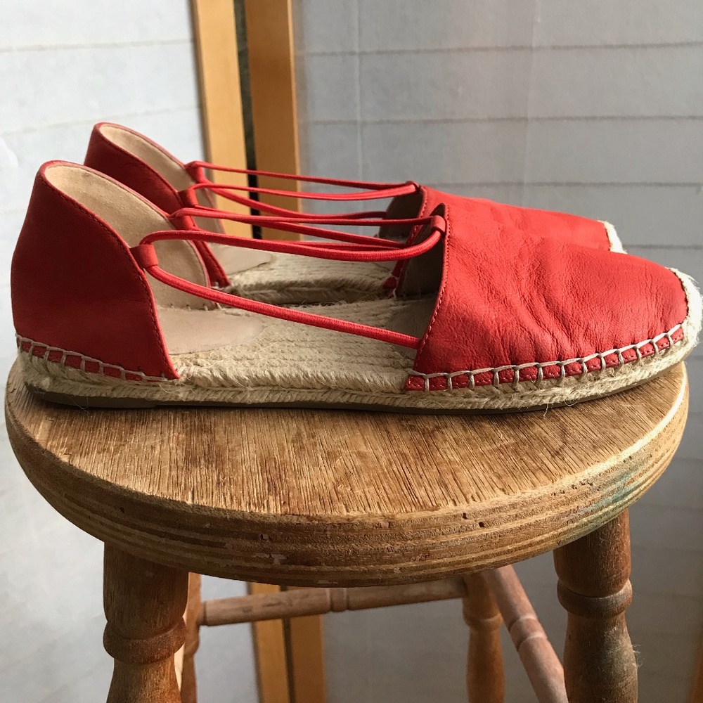 Eileen Fisher espadrille sz 9 flats in orange red